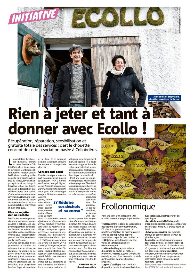 ecollocal l'article de Var Matin
