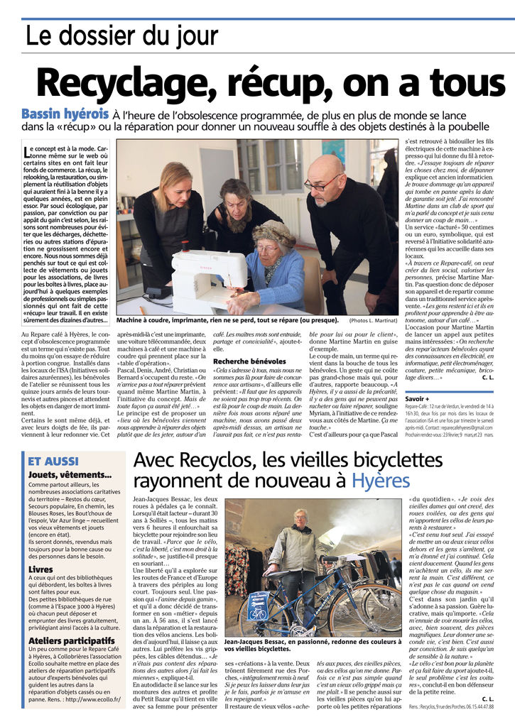 article de Var Matin du 19 février article de Var Matin du 19 février