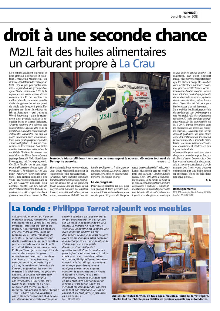 article de Var Matin du 19 février article de Var Matin du 19 février